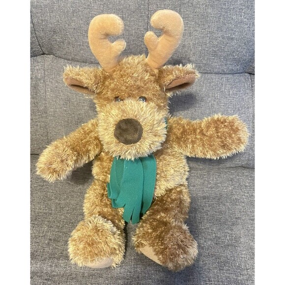 Vintage GUND Muldoon 4780 Brown Deer  Plush Stuffed Toy 20” Green Scarf RARE - Picture 1 of 7